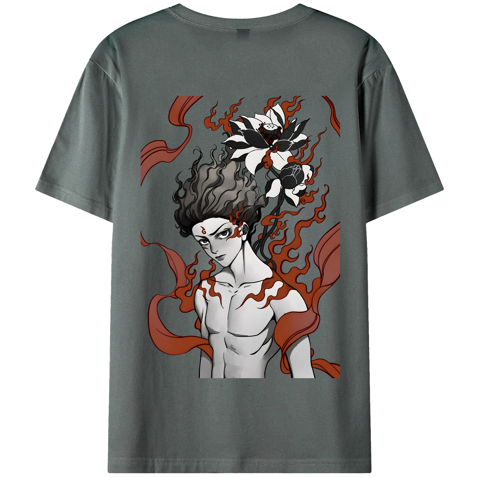 （画像用） Ne Zha 2 ナタ 魔童の大暴れ 綿100％半袖Tシャツ（背面プリント）